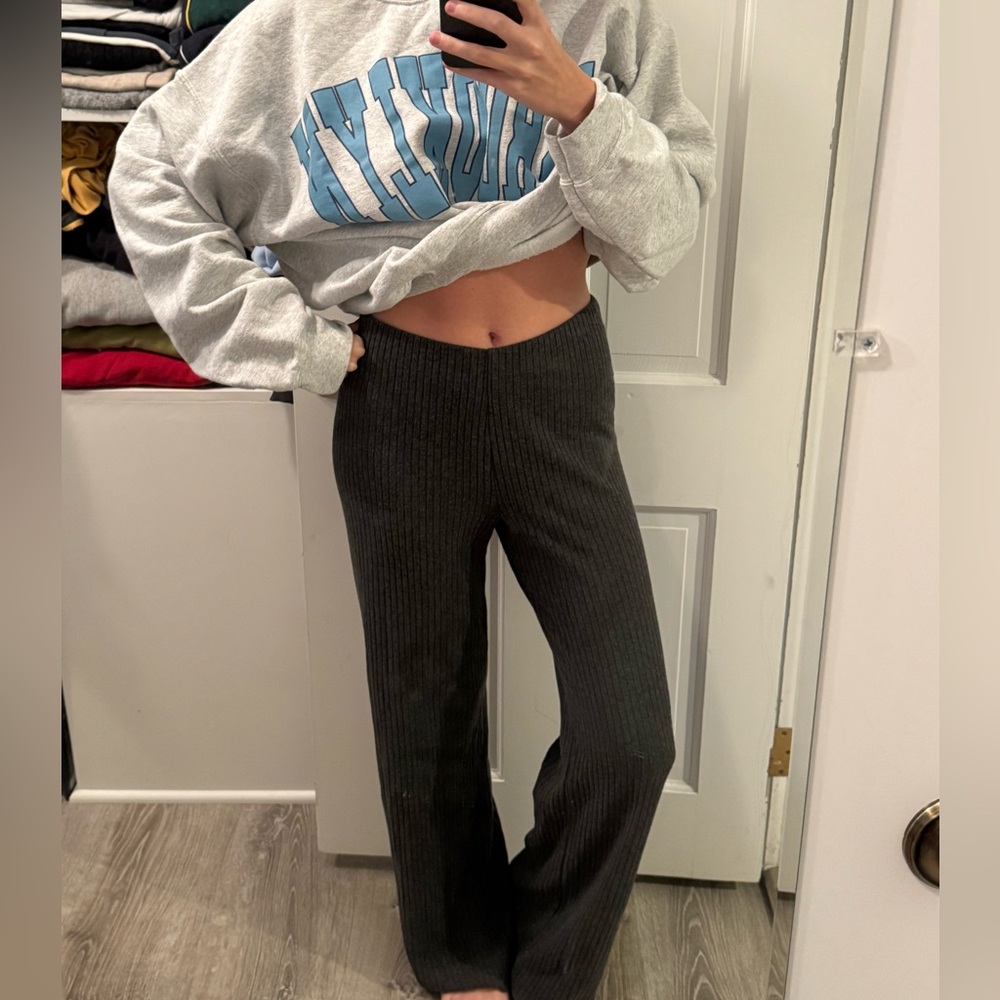 Zara Ribbed grey sweatpants
